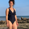 Maillot de bain bleu profond uni