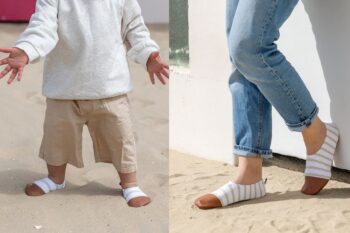 Chaussons vendu en duo, marins camel, pour enfants et maman