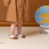 Chaussons souple tout terrain, pour la piscine, motif vichy, semelle en simili couleur marron
