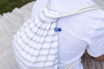 Sac à dos pour enfant à motif marinière blanche et beige