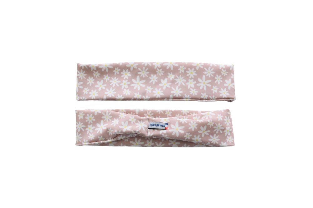 Le bandeau tissu marguerites avant et arrière