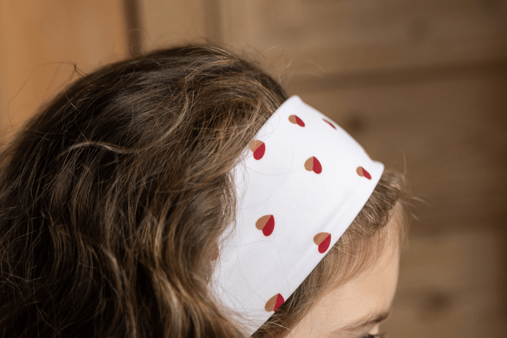 Bandeaux au motif petits cœurs bicolores