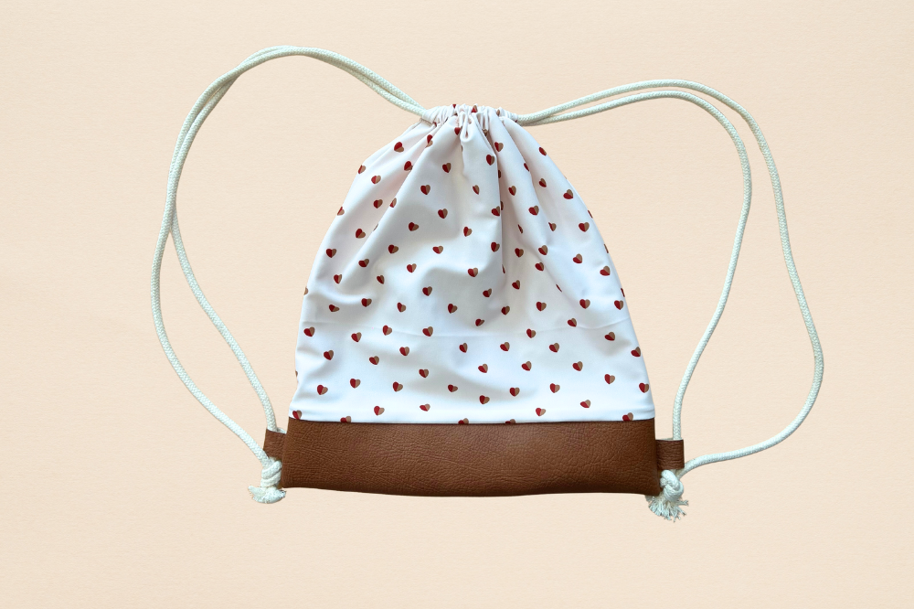 Sacs à dos au motif petits cœurs bicolores