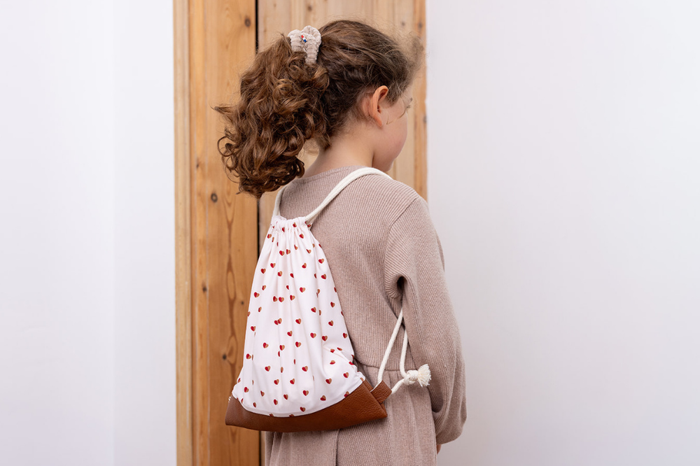 Sacs à dos au motif petits cœurs bicolores